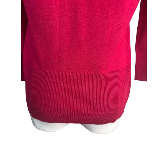 2/$30 White House Black Market Small Red Cardigan Sweater Embellished Shoulder - Picture 11 of 16